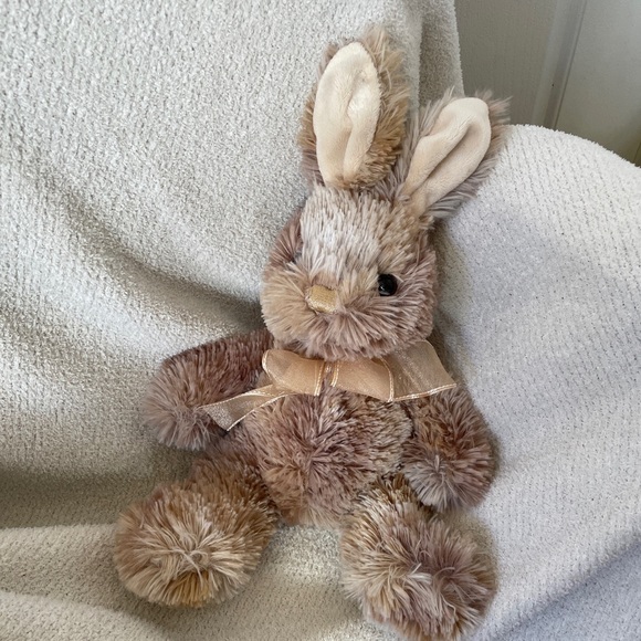 Dan Dee Bunny Rabbit Plush Stuffed Animal Tie Dye Brown Bow Stitched Nose 12" - Picture 6 of 7